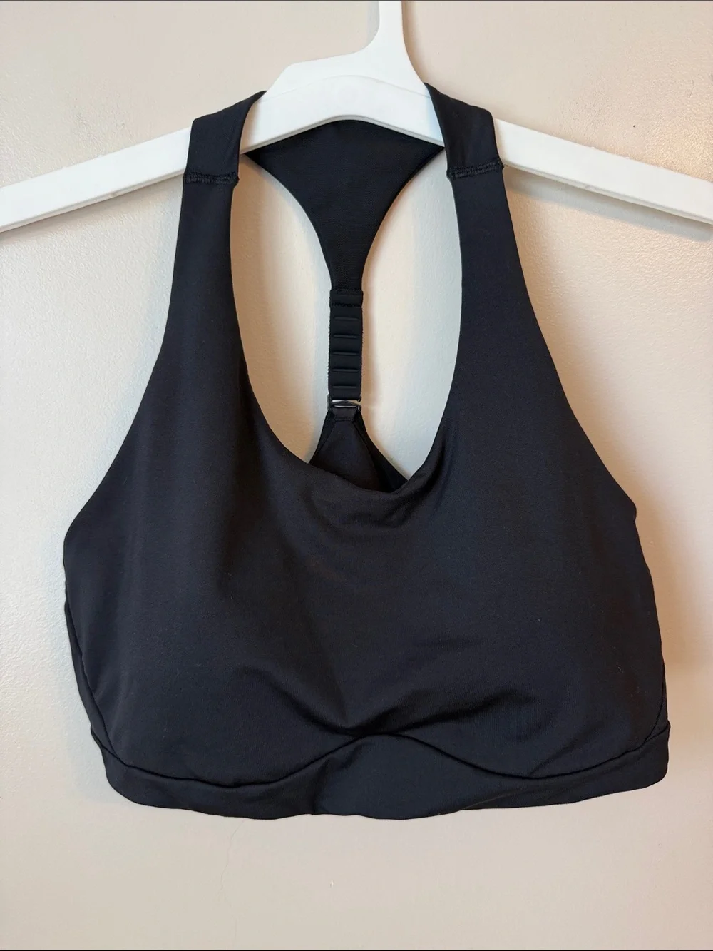Athleta Racerback Sports Bra Black Large Running Athletic Athleisure Adjustable
